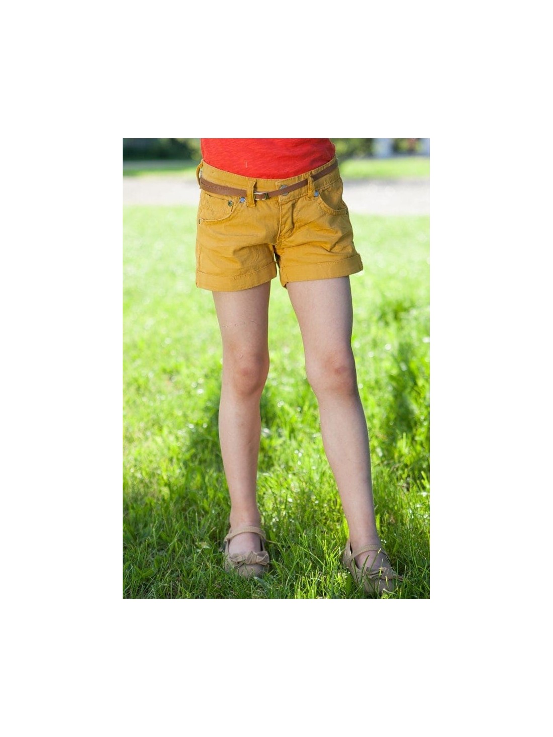 Mustard girls\' shorts DZ6015 - Online store - Boutique